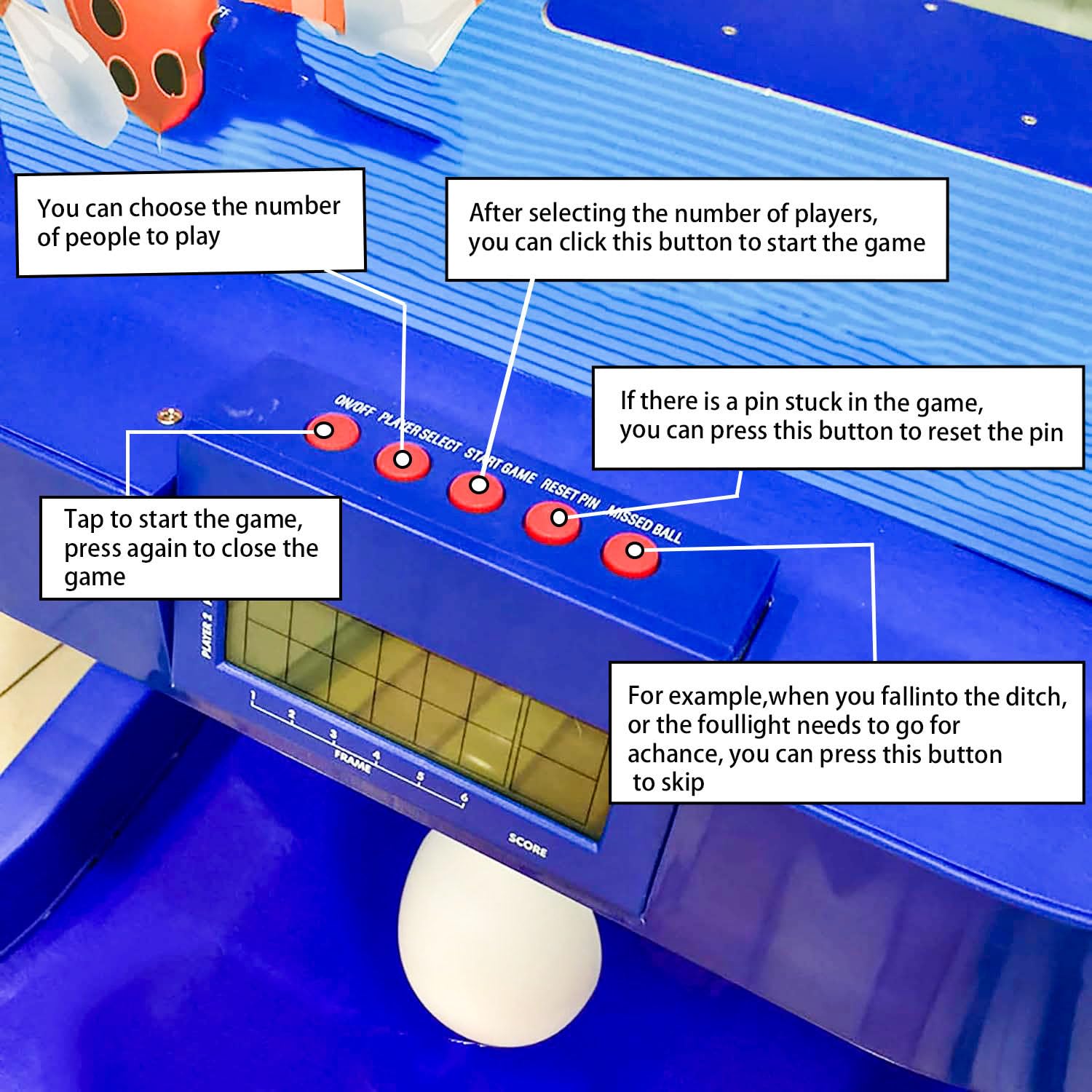 Macchina da bowling elettronica pieghevole con contatore di punteggio a LED, birilli a ripristino automatico, simulatore di bowling per interni, set da bowling per il tempo libero a casa. 3.5m/11.48ft