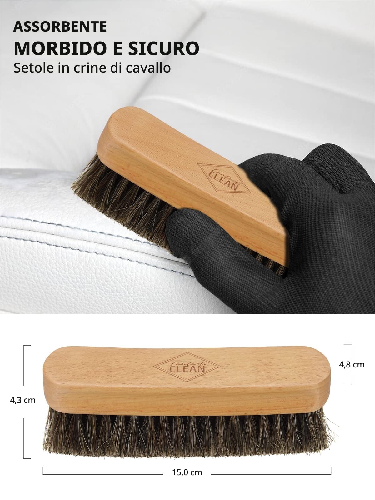 Fantasticlean 9 Pz Kit Pulizia Auto Interni, Spazzola di Crine Naturale, Pennelli Detailing, Panni in Microfibra e Spugna per Sedili, Pelle e Dettaglio Interni