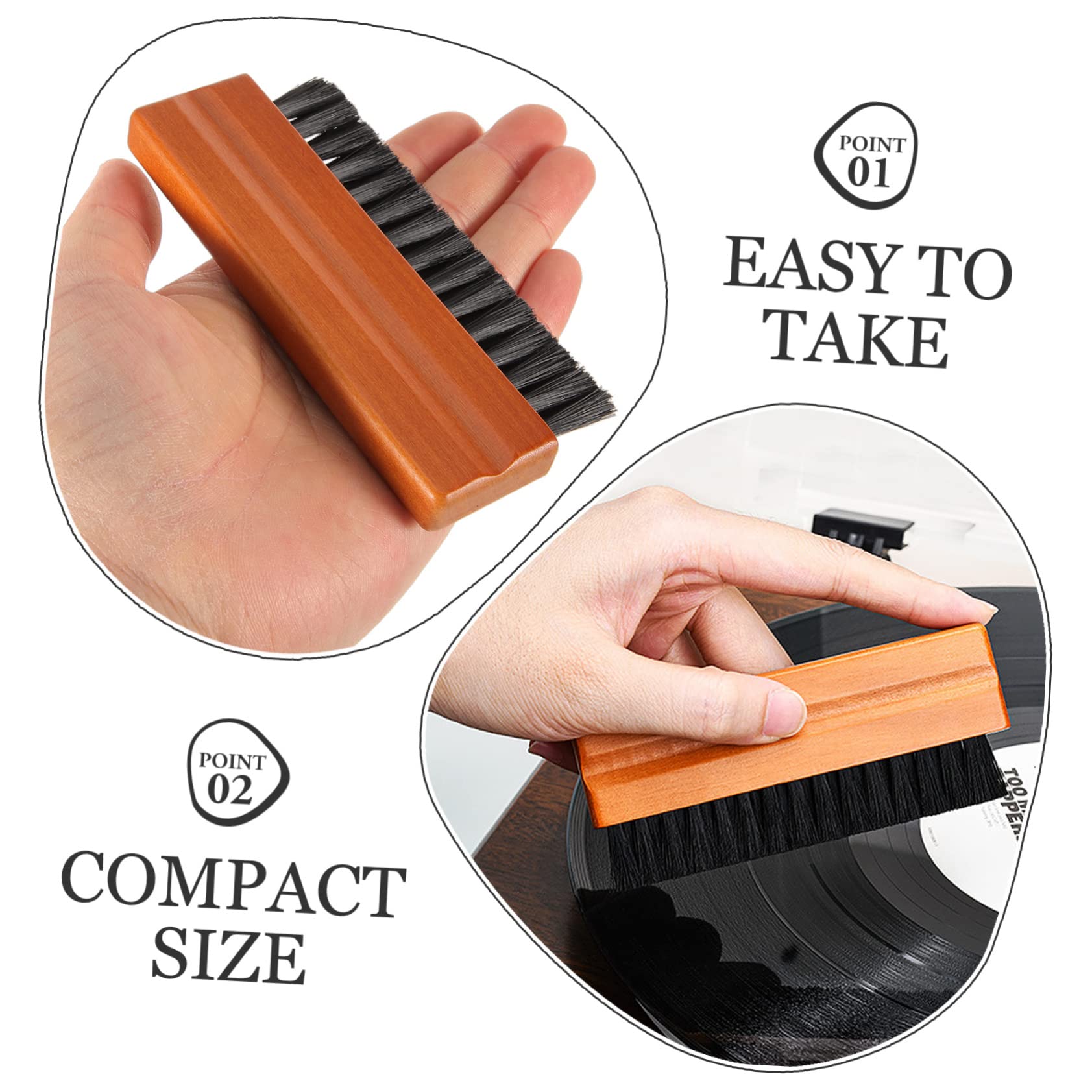 Toyvian 5pezzi Spazzola Per Pulizia Dischi Antistatica Brush Professionale Per Rimozione Polvere Materiali Durevoli e Compatibile Dischi Vinili Facile Usare e Conservare