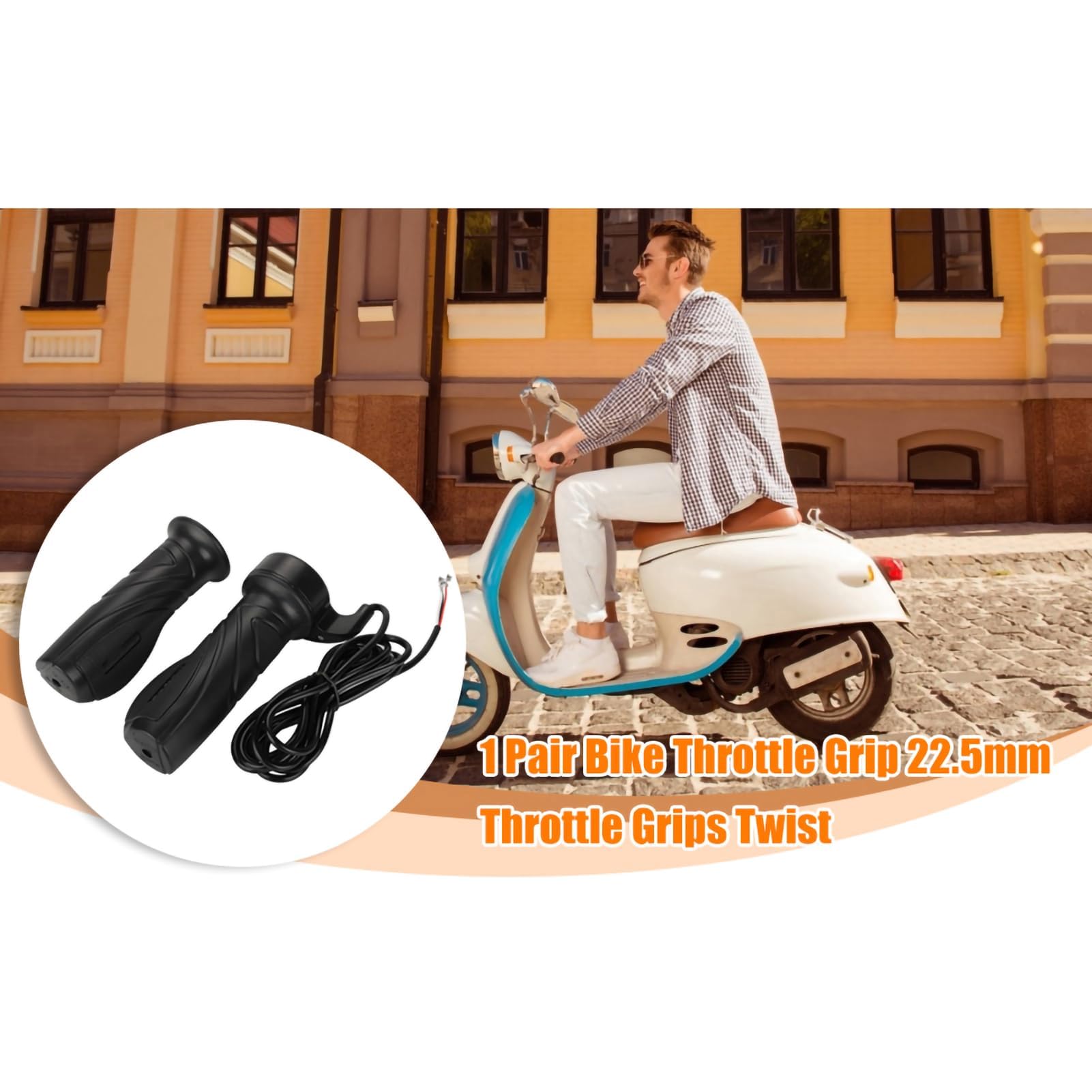 Alomejor 1 Paio Throttle Grip Impugnatura Dell'acceleratore Universale Throttle Grip per Acceleratore per Manubrio da 22,5 mm per Bici Elettrica Scooter