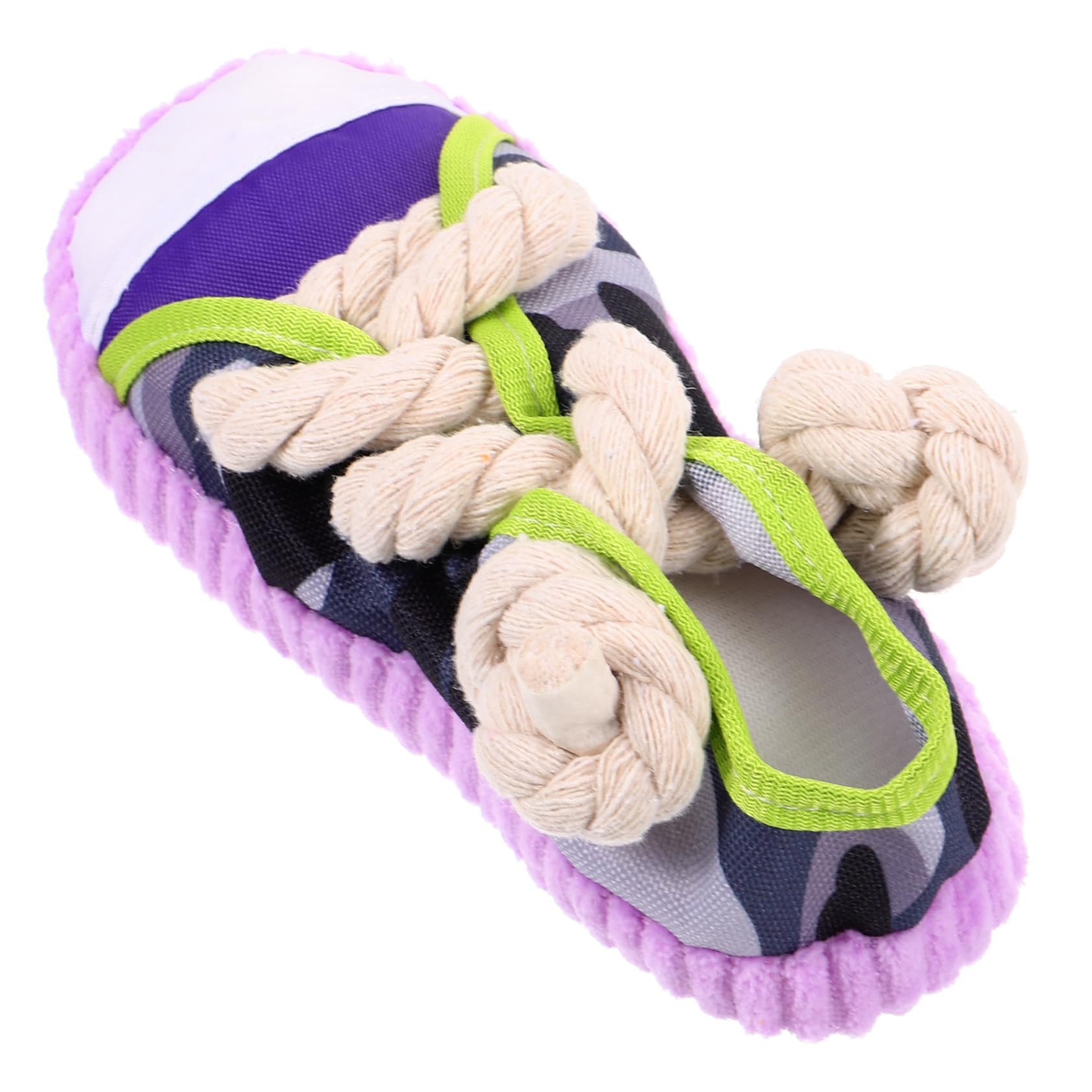 Juguete Chirriante Cuerda de Algodón y Lona en Forma de Zapato Fácil de Limpiar para Perros Adecuado para Cachorros Pequeños y Perros Medianos