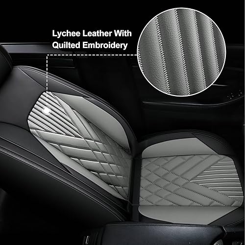 Miniatura 5 de Juego completo de fundas de asiento de automóvil para Kia Seltos 2021 2022 2023 2024 automotriz 5 asientos, fundas de asiento impermeables de piel