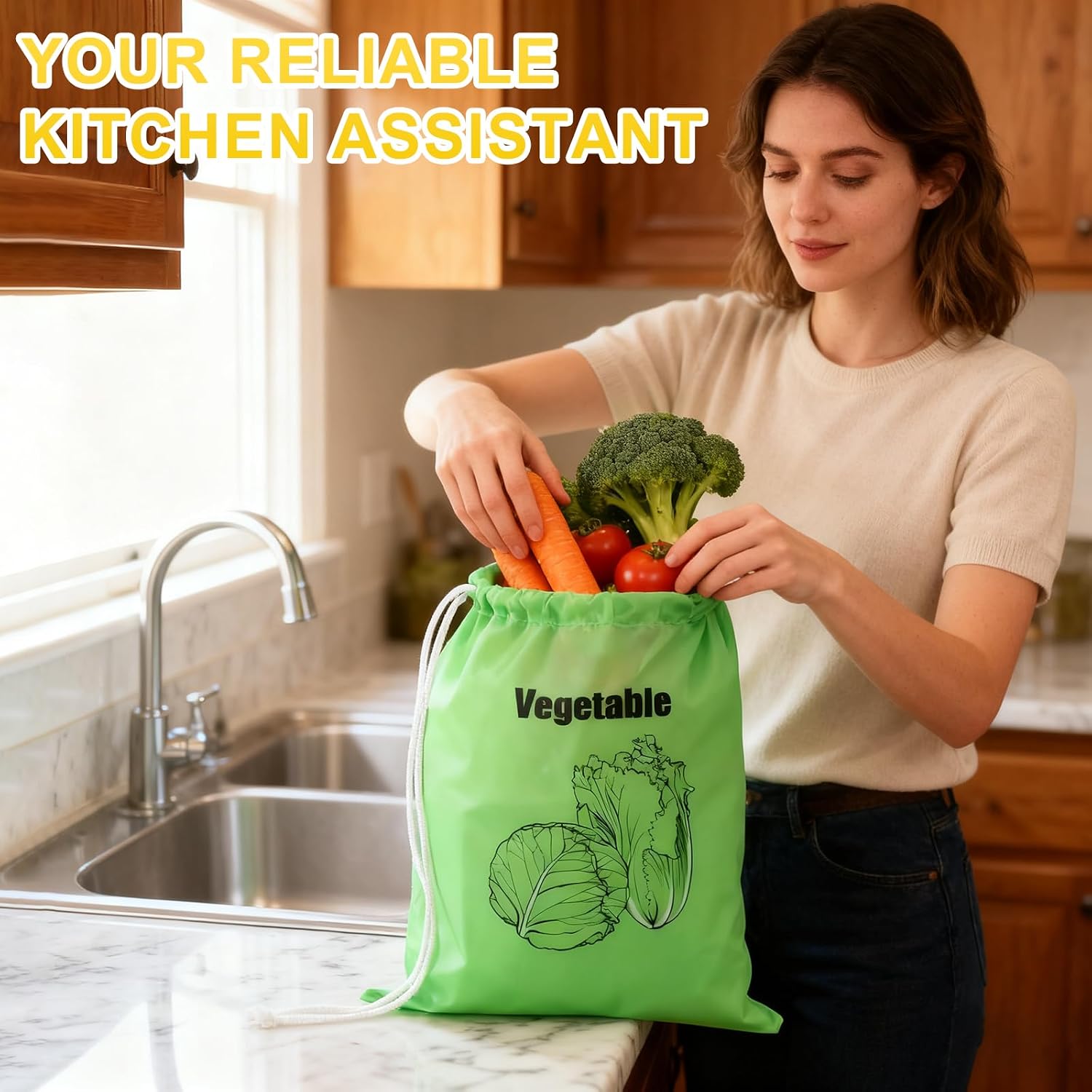 2 Pack Banana Storage Bags, Reusable Produce Saver Pouches For Fruits & Vegetables, Foil Lined Food Preserver Bags To Keep Bananas Fresh, Extend Freshness & Shelf Life in Refrigerator