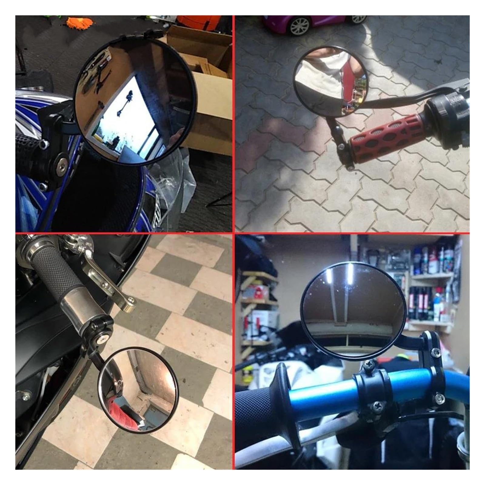 Specchietti Moto Manubrio Retrovisori Per Yamaha XSR 900 TDM 900 YBR 125 Specchietti Retrovisori Per Moto Specchietti Laterali Per Estremità Manubrio(rosso)