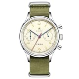 Retro-Chronograph Seagull 1963 Original Seagull ST1901 Movement Men Mechanical Watch Hand Winding Sapphire & Acrylic Mirror Pilot Wristwatch (38mm-Sapphire Gooseneck)