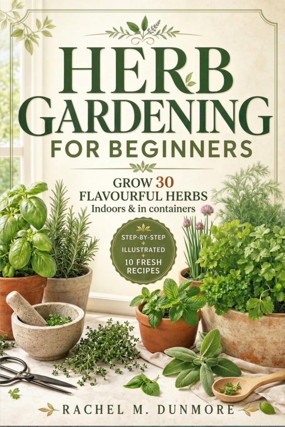 Herb Gardening for Beginners: The Complete Guide to Growing 30 Flavorful Herbs Indoors and in Containers | Step-by-Step Instructions, Illustrated Techniques, and 10 Fresh Recipes