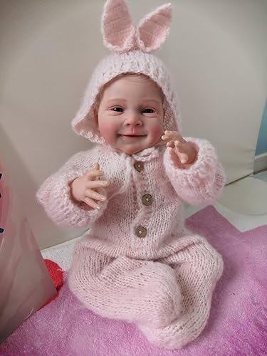 Miniatura 3 de Anano Muñecas de bebé Reborn de 18 pulgadas, muñecas de bebé de la vida real que se ven reales de silicona bebé Reborn muñeca realista bebé niña