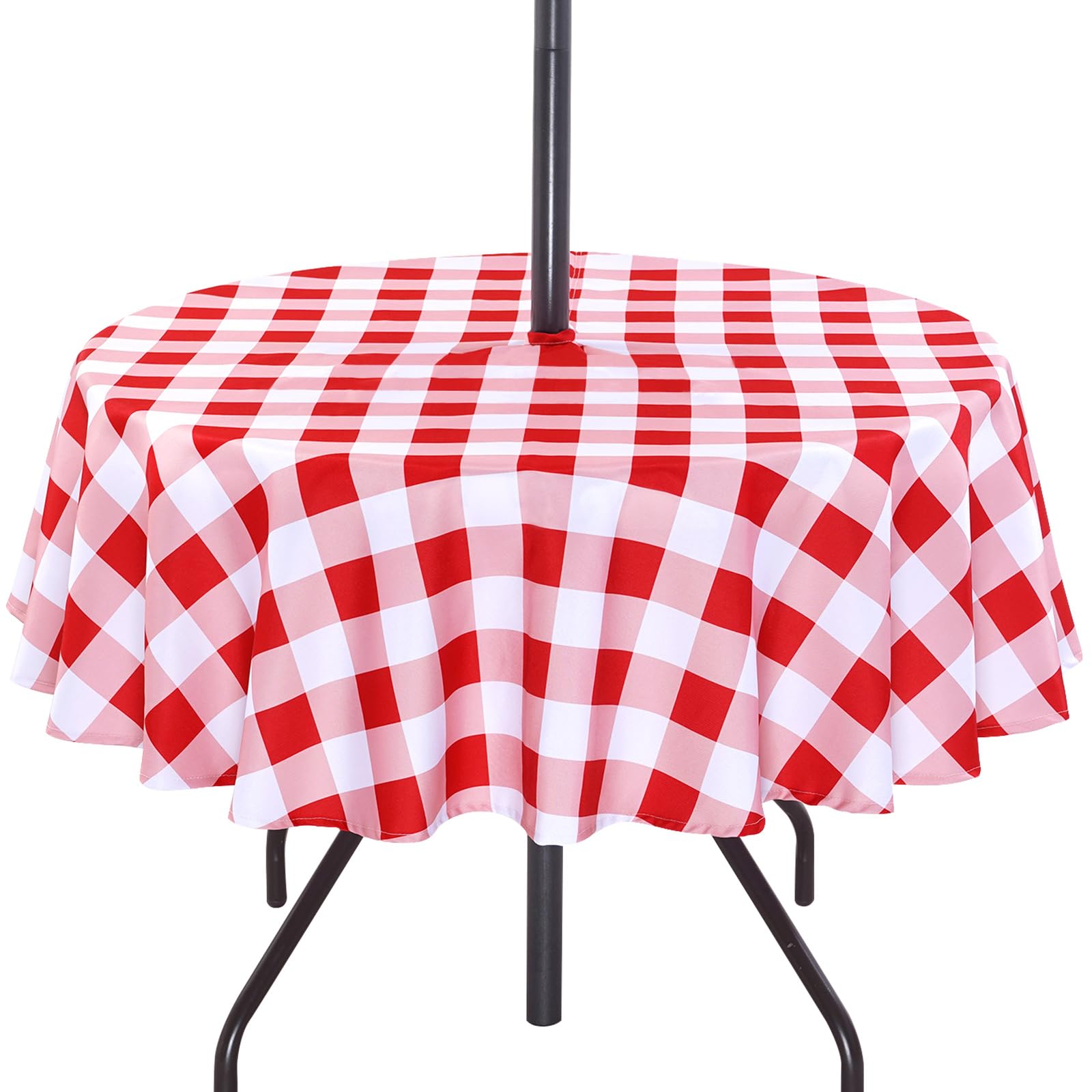 3E Home Red Gingham Outdoor Tablecloth