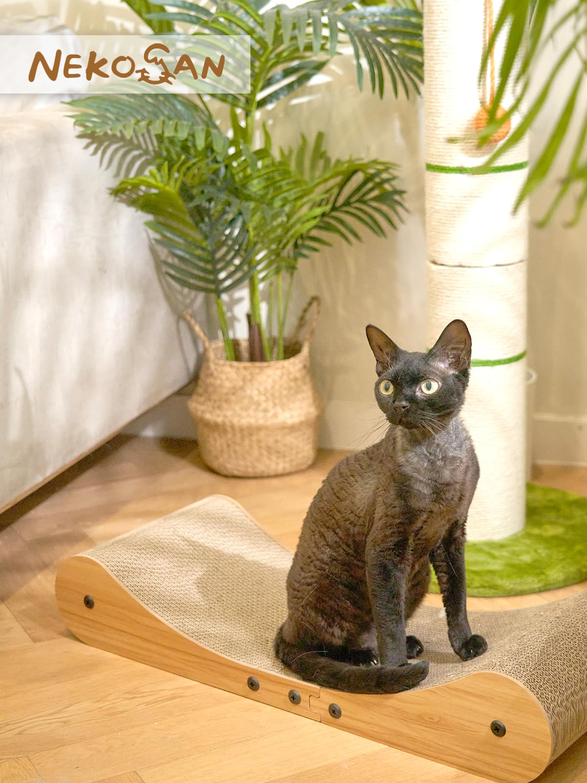 Nekosan Cat Scratcher Cardboard Bed, 27.5" Extra Large Cat Scratch Sofa Bed, Cat Scratcher Lounge Bed for Indoor Cats, 27.5 x 10 Inches Cat Couch Bed - Scratching Board - image 5