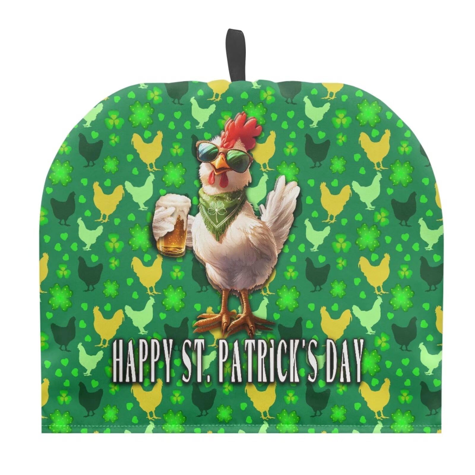Drnuikhe St. Patrick's Tea Cozy Decorative Insulated Tea Cosy with Top Handle Stain Resistant Durability Rooster Chick Clover Teapot Cover Resuable Teapot Lids for Housewife, Friend, Mom, Family โ image 1