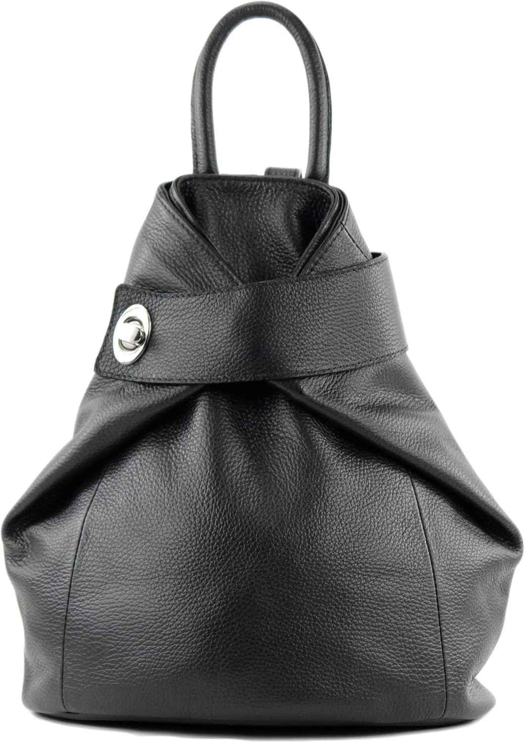 modamoda de - T179 - ital: Women's backpack bag made of leather (Pigeon blue)