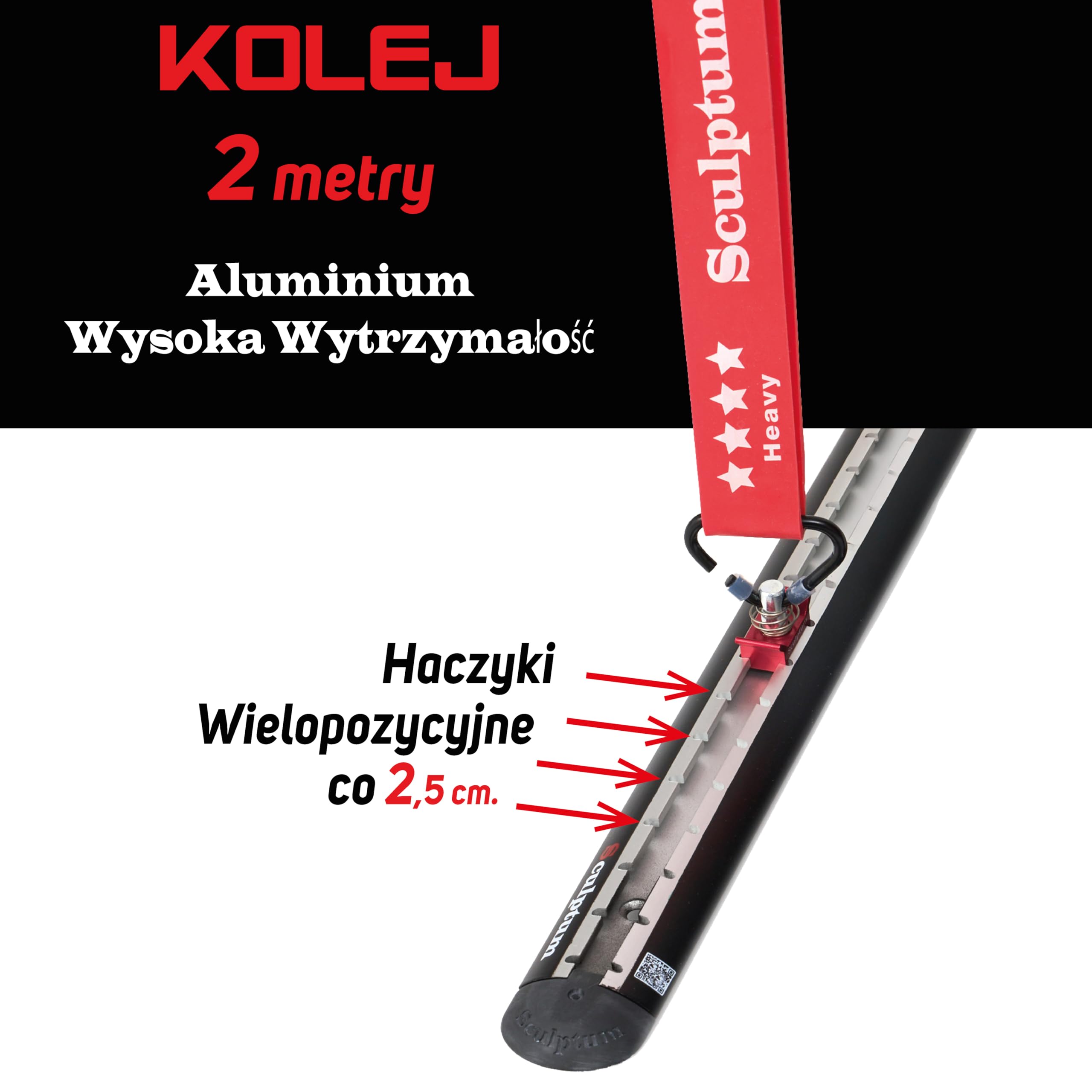 Elastyczne taśmy oporowe, 2 zestawy 4 gumek (TPE), z 2 prowadnicami aluminiowymi 1 m. z zaczepami wielopozycyjnymi. Domowa siłownia do ćwiczeń fitness całego ciała. Przewodnik wideo.