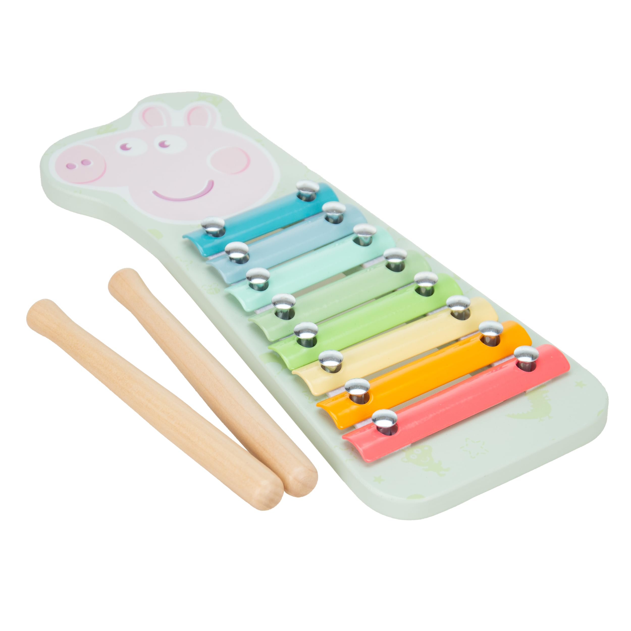 Peppa Pig Grow with Peppa Wooden Xylophone, Wooden Musical Toy for Babies and Toddlers, Early Learning Instrument with Bright Keys, Educational Wooden Montessori Toy, Rhythm Toy for 12+ Months