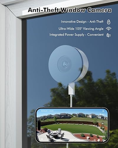 Miniatura 11 de Cámara de seguridad de ventana 2K de 3 MP, 5G y 2.4 GHz, WiFi para interiores, para seguridad en el hogar, con visión nocturna a color Starlight,