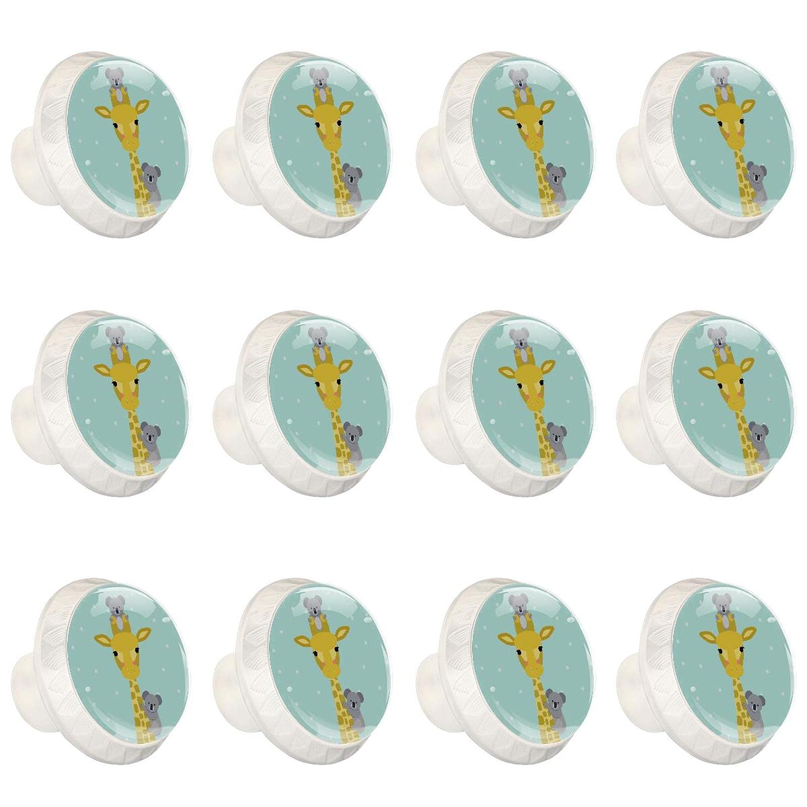 Boutons de placard et tiroirs girafe vert | Boutons de cuisine décoratifs pour chambre enfant