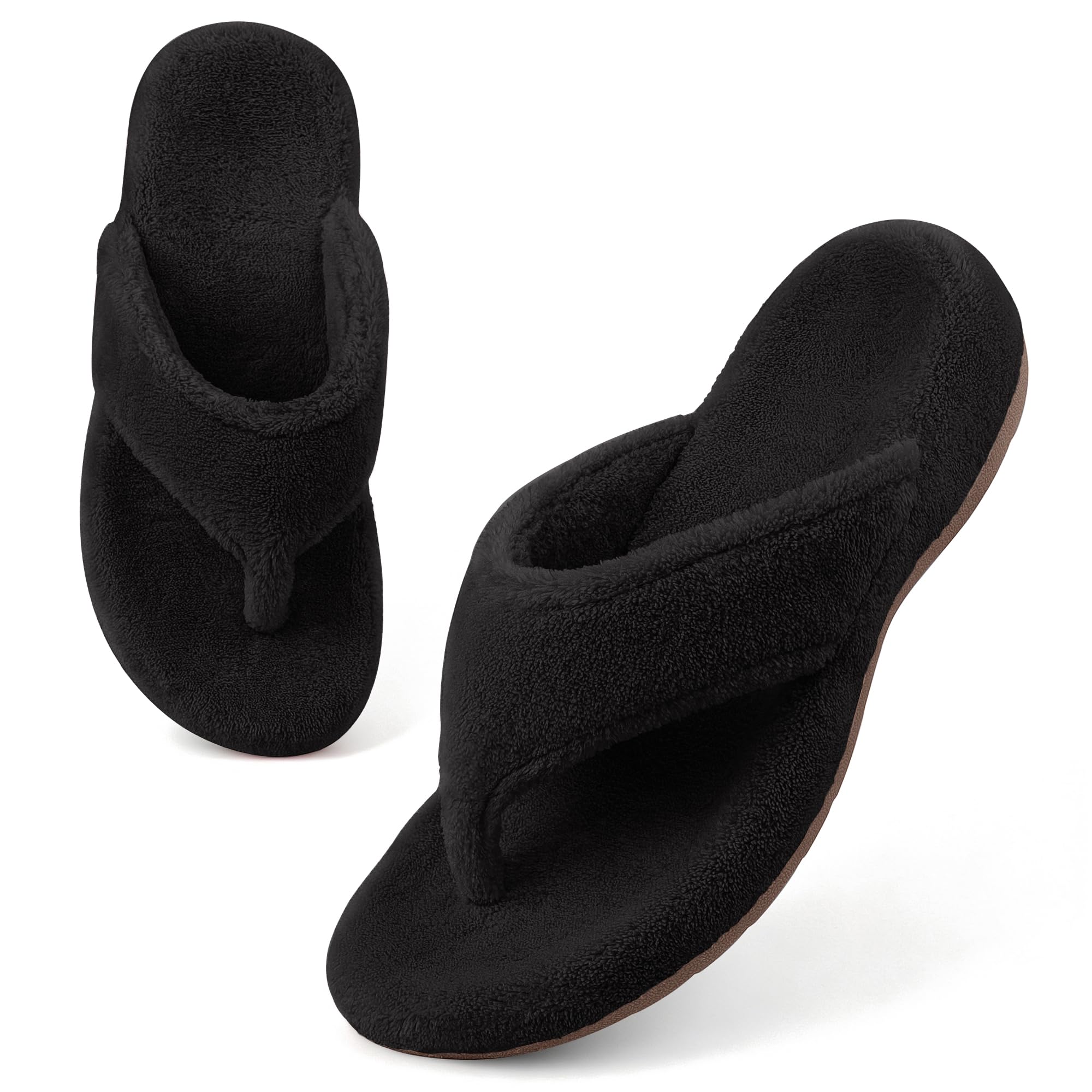 BCSTUDIO Women's Orthopedic Flip Flop Fuzzy Slippers