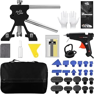 Super PDR 35PCS Paintless Dent Puller Kit, Car Dent Repair Kit, Hail Dent Removal Kit with Dent Lifter Puller Tabs, Dent Removal Kit for Car Dent