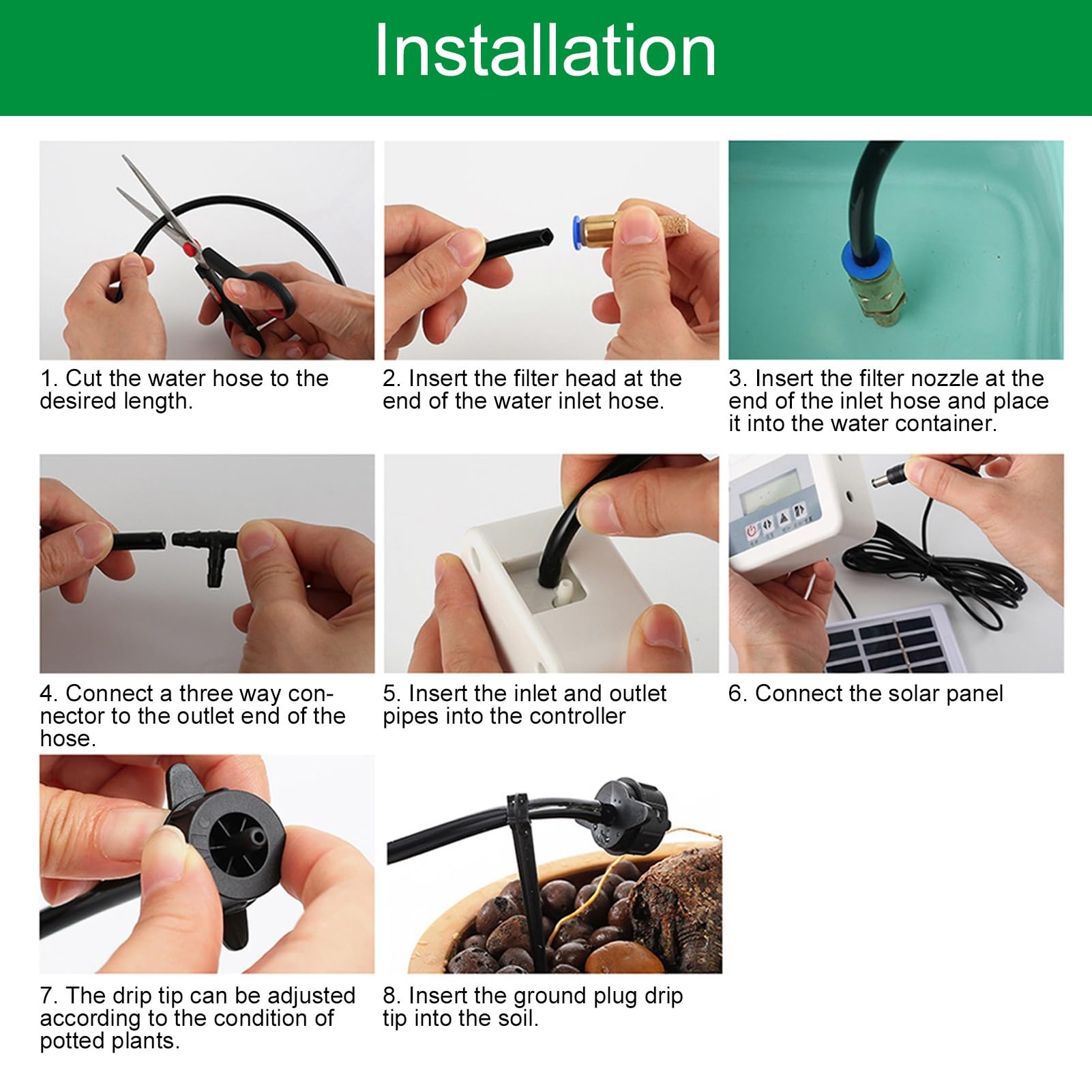 Temporizzatore di irrigazione intelligente Programmabile a risparmio energetico con pannello solare Temporizzatore di irrigazione automatico per terreni agricoli da giardino