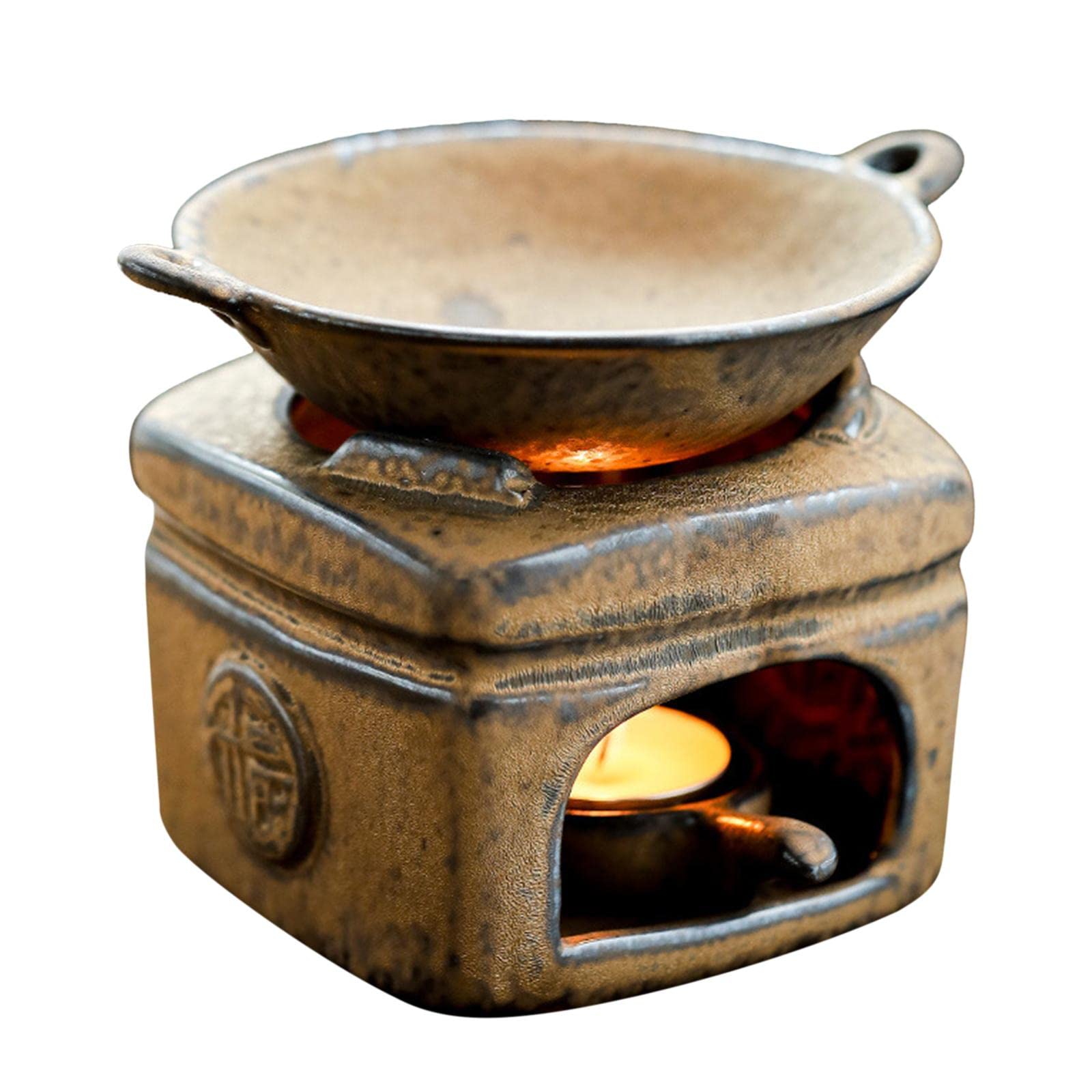 Milageto Diffusore di Olio Essenziale di Cera per Bruciatore di Aromi in Ceramica, Set di Caratteri