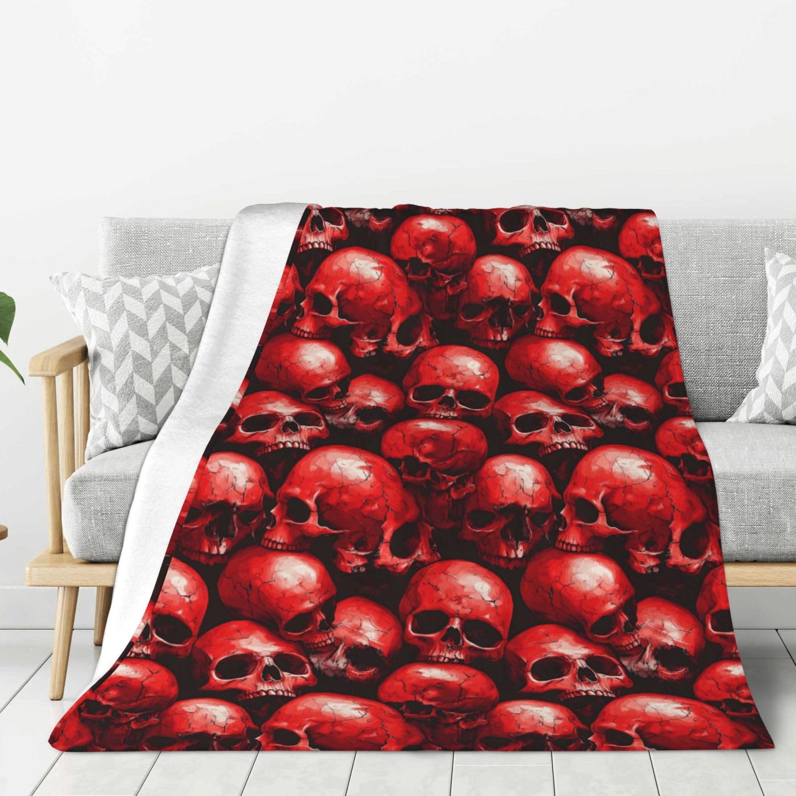 Couverture douce motif crâne, une idée cadeau originale pour adulte