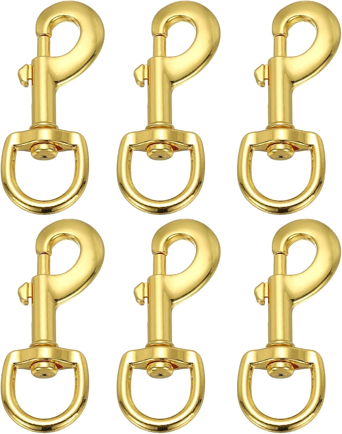 PATIKIL 6Pcs Flag Swivel Snap Clips, 3.2 Inch Heavy Duty Alloy Flag Pole Snaps Hooks Stainless Flagpole Accessories for Rope Hardware Key Chain Leash Leather Craft, Gold Tone