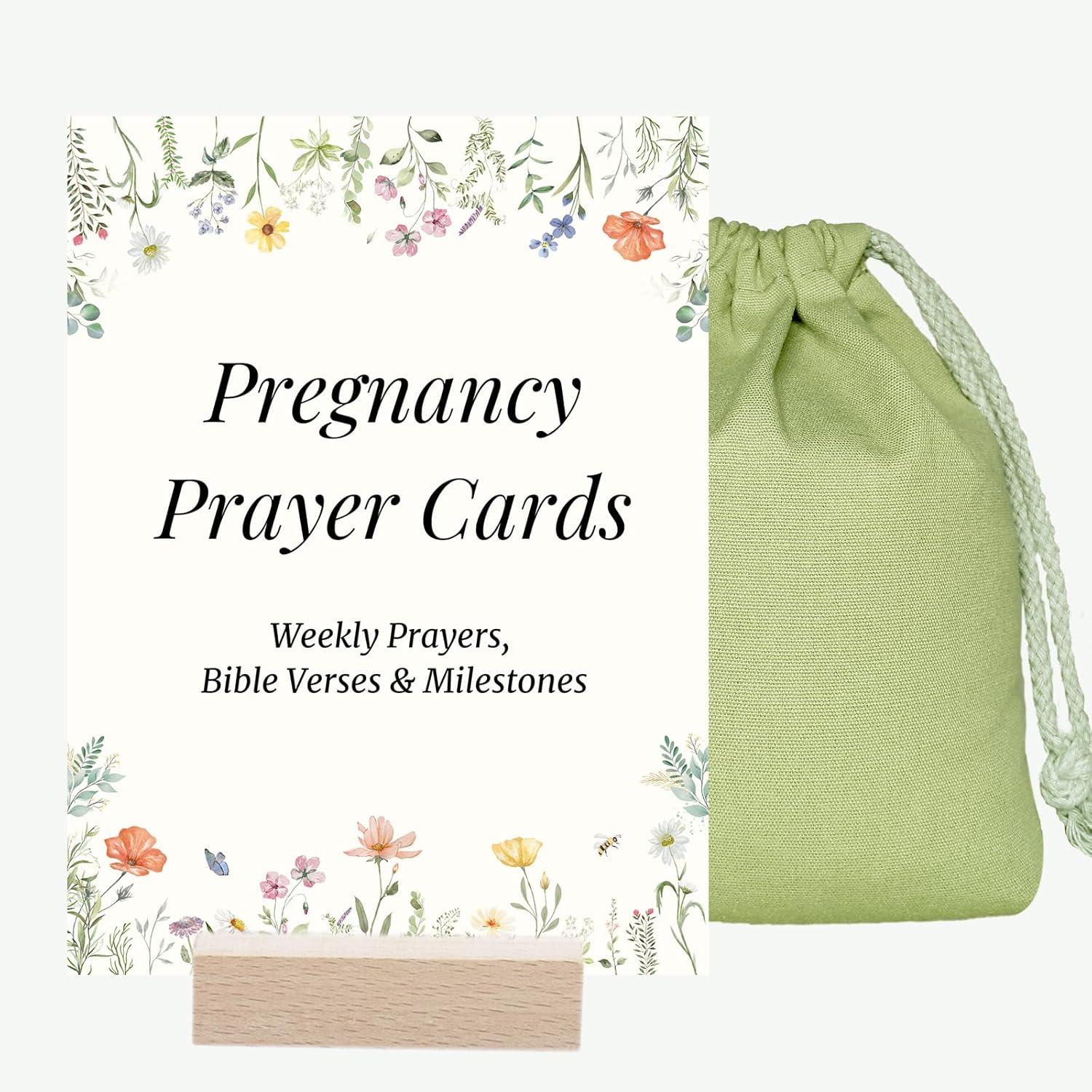 Pregnancy Prayer Cards - Pregnancy Gifts for Expecting Mom, First Trimester Pregnancy Essentials, Pregnancy Must Haves with Bible Verses, Weekly Development Milestones
