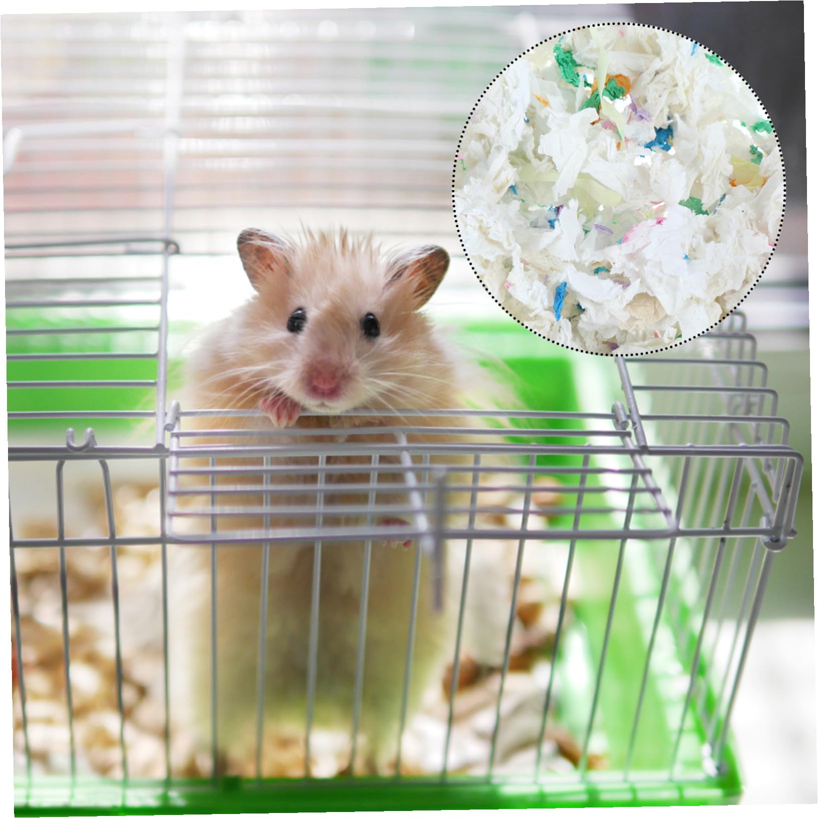 Einstreu 450g Beutel für Hamsterkäfige aus Saugfähigem Papier Verhindert Feuchtigkeit und Gerüche für Hamster und Meerschweinchen
