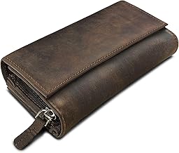 Royalz Vintage Leather Wallet for Women, Large Wallet with Many Compartments, RFID Blocker Wallet, Landscape Format