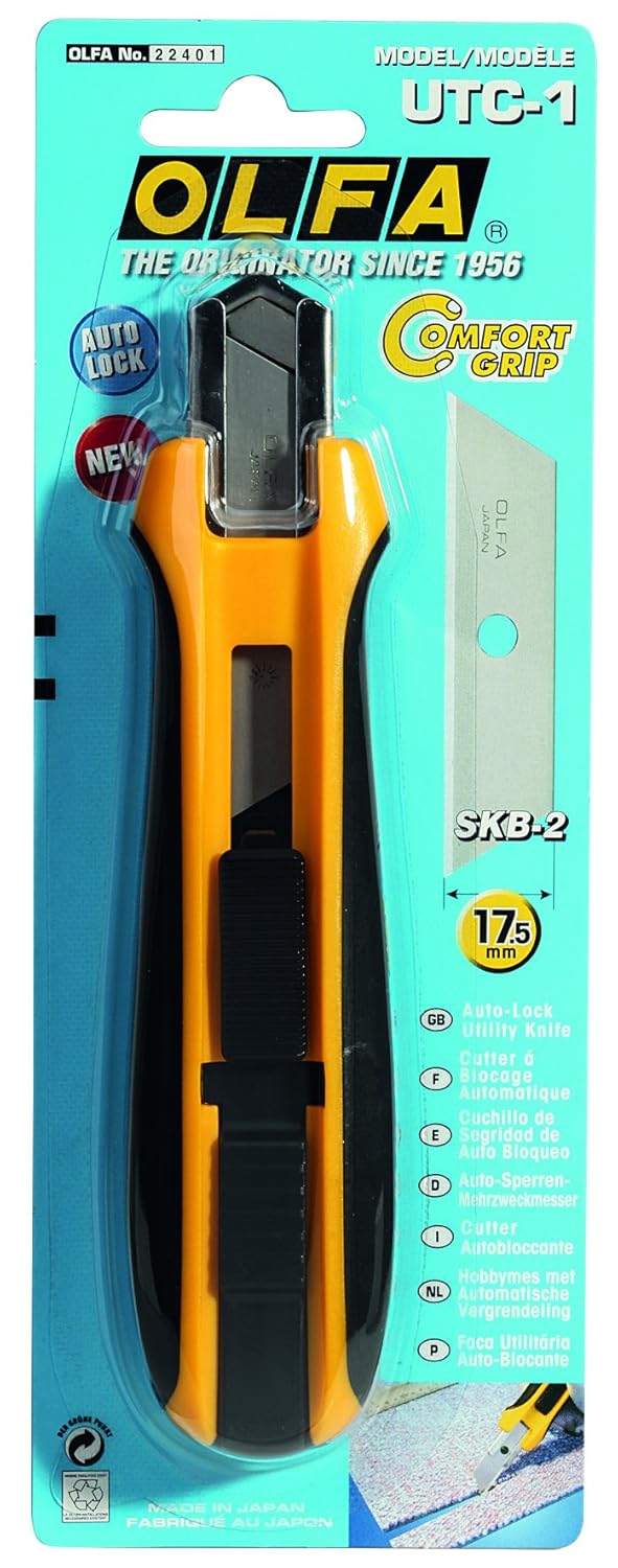 Utility Knife, 6-5/8 In., Black/Yellow