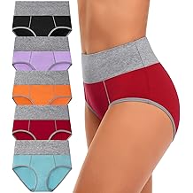 High Waisted Underwear for Women Cotton No Muffin Top Full Coverage Briefs Soft Stretch Ladies Panties 5 Pack
