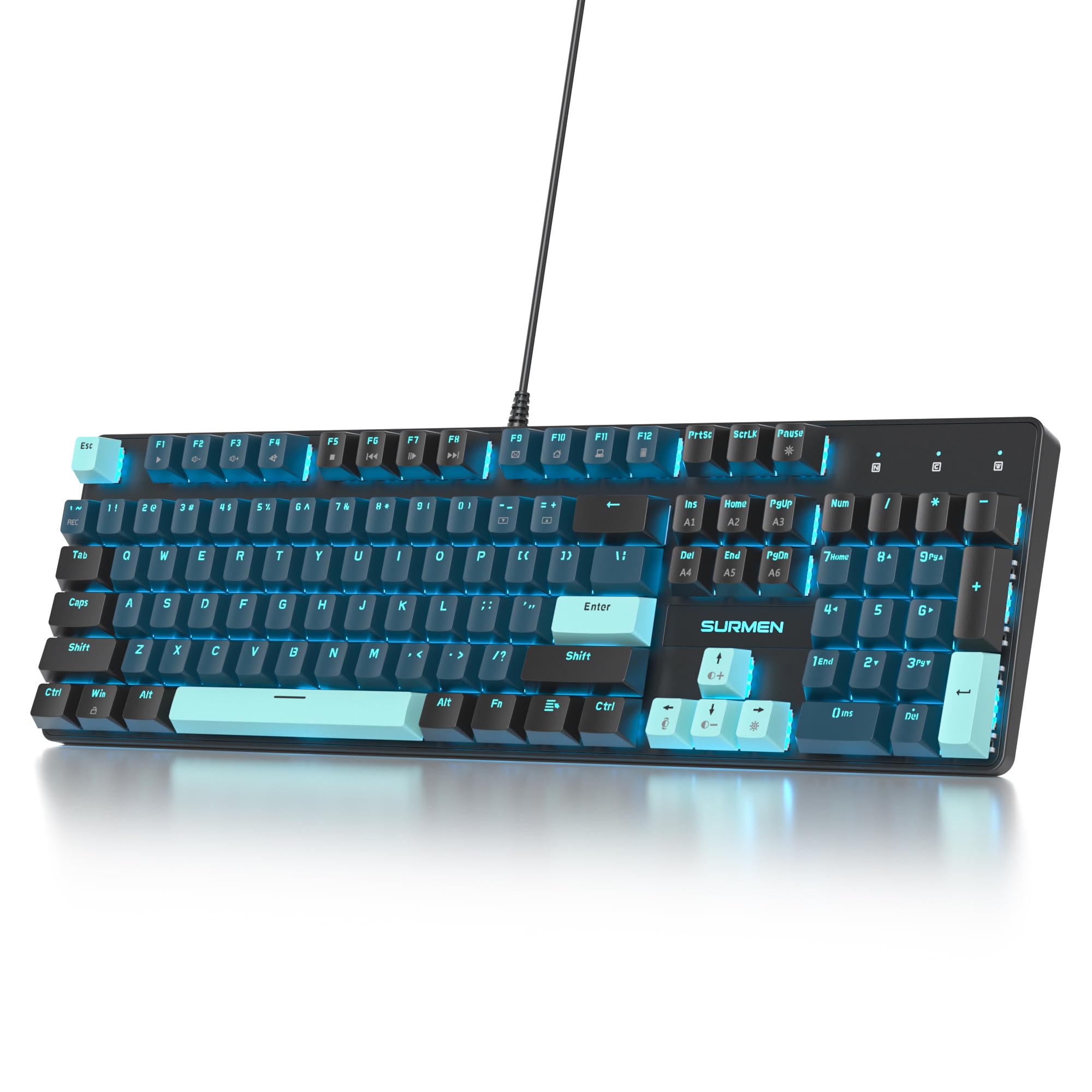 Tastiera Gaming Meccanica 104 Tasti RGB - Switch Rosso Lineare | Layout IT QWERTY | Cablata Per PC - Foto 6