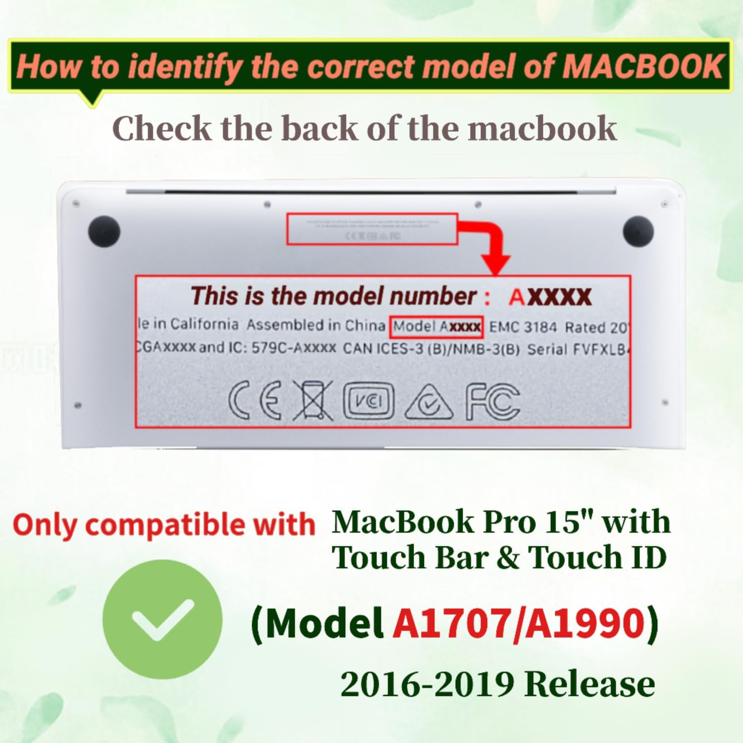 Laptop Case Compatible with MacBook Pro 15 Inch Shell Case A1707 A1990 Release 2016-2019, Plastic Case Cover & Keyboard Cover Skin for Mac 15" with Touch ID, Cherry Blossom