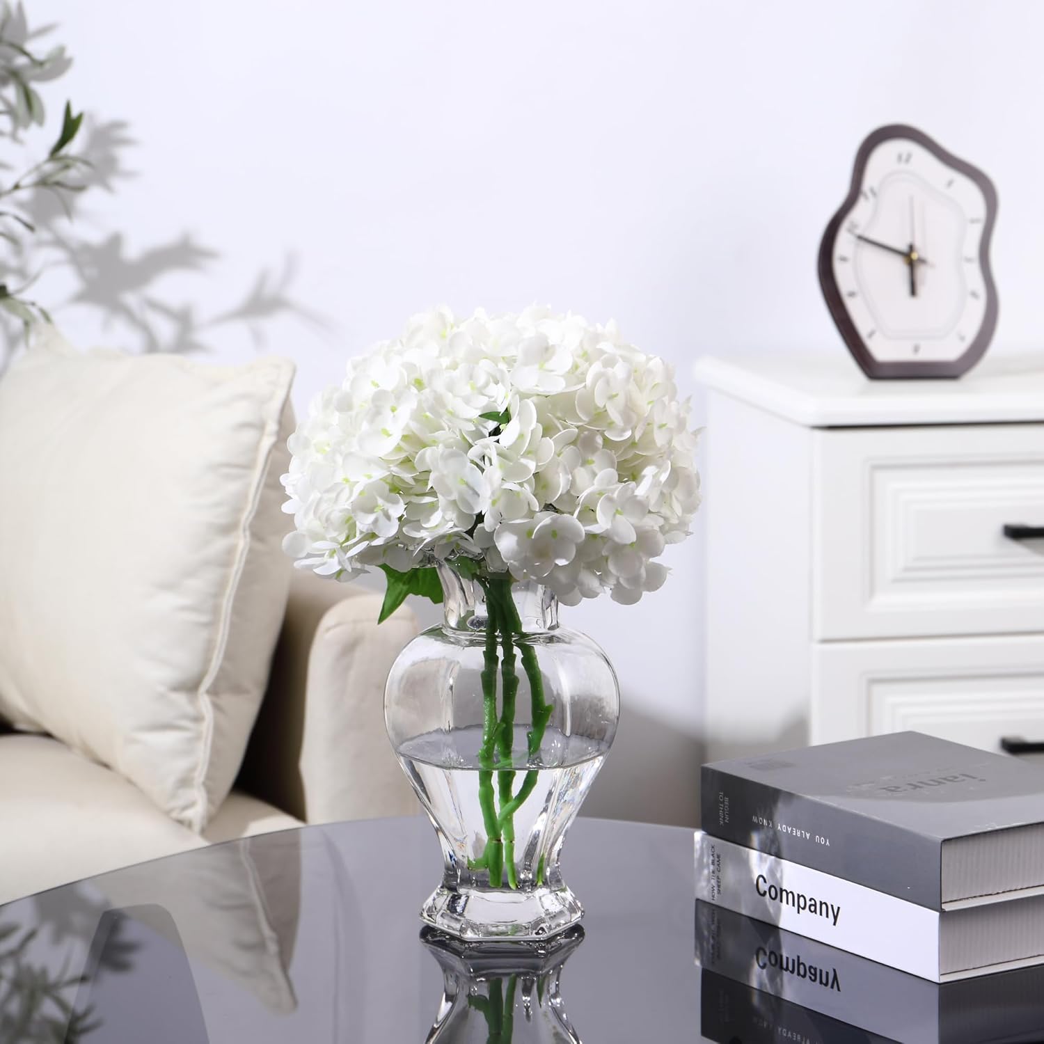 Large Glass Vase, Clear Vase for Flowers, Flower Vases for Bouquet, Glass Flower Vases for Living Room, Dining Table, Shelf, Wedding, Office, Coffee Table, 9.5 Inches - Image 4