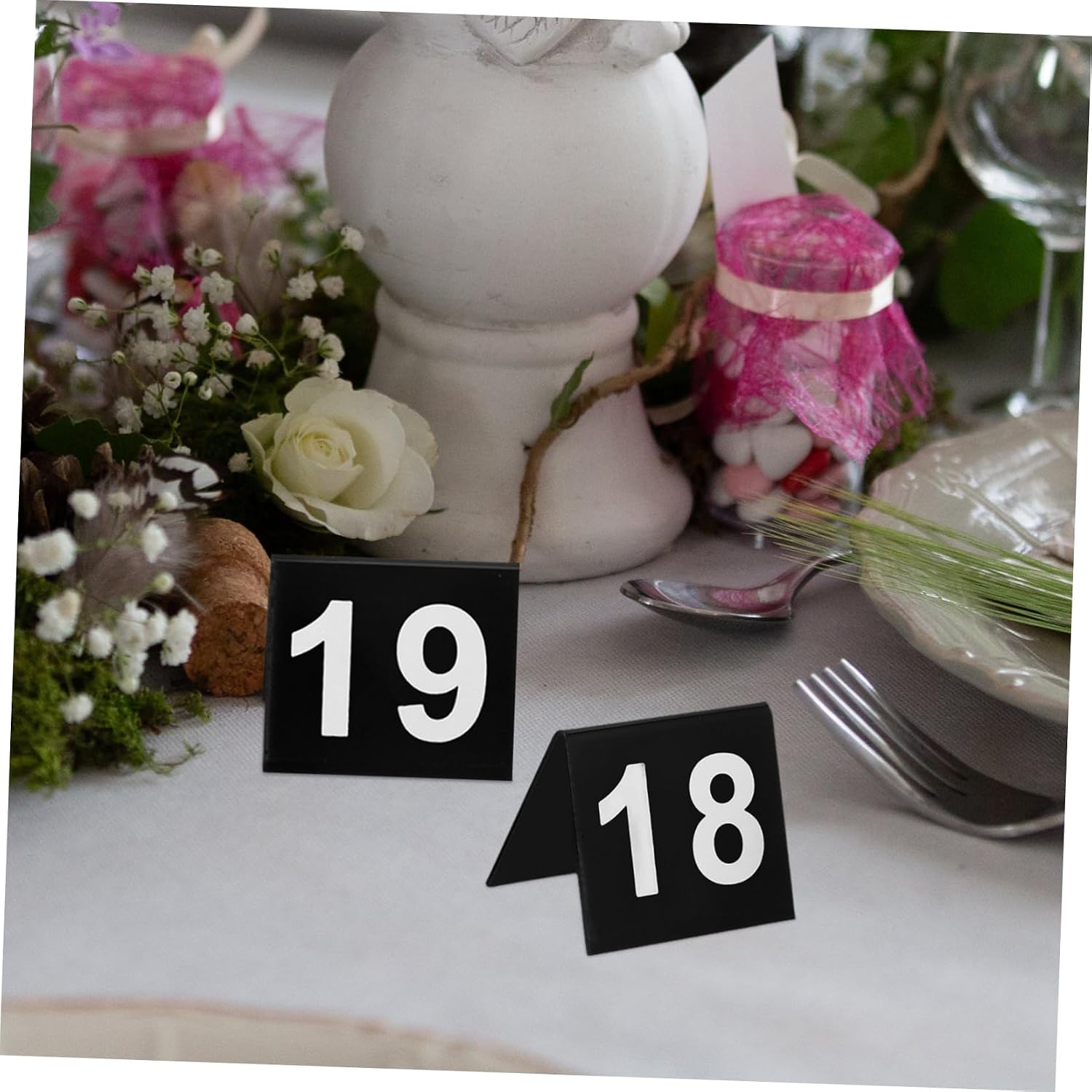 Alipis 20pcs Double Sided Acrylic Table Number Signs Black White Table Tent Cards for Weddings Banquets and Restaurant Seating Easy to Clean Place Cards for Events