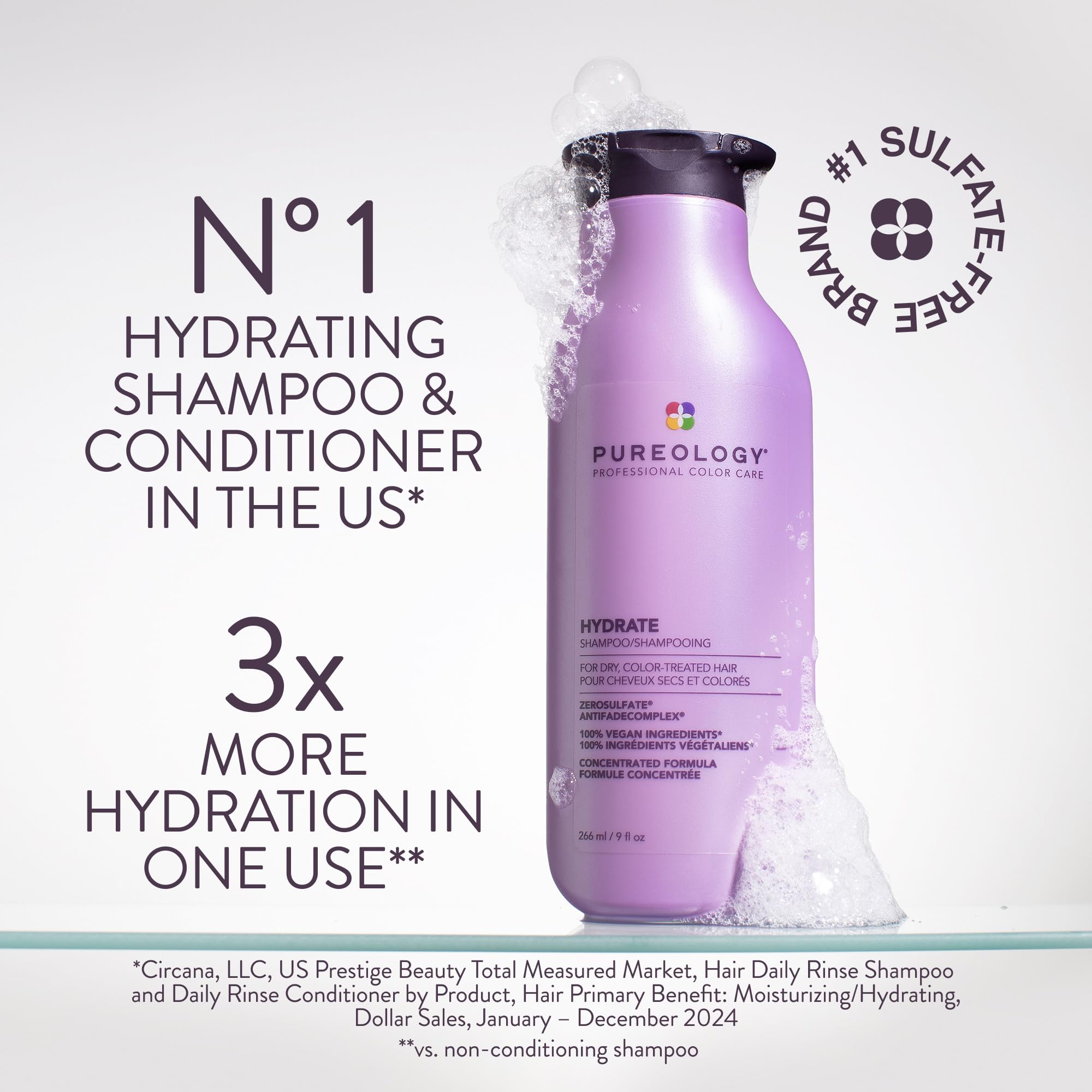 Pureology Hydrate Shampoo Moisturizes & Nourishes Dry Hair product thumbnail 3