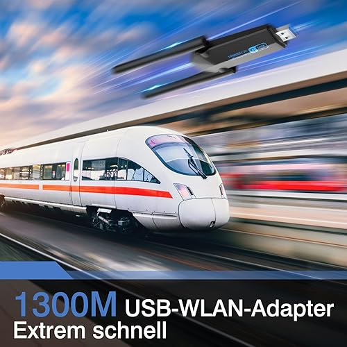 Miniatura 9 de Adaptador WiFi USB, ElecMoga 1300Mbps WiFi Dongle USB 3.0 Dual Band 5G2.4G Adaptador de red inalámbrico para computadora portátil de escritorio,