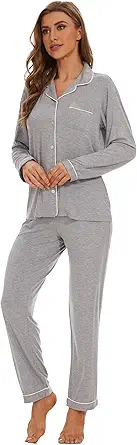 Yoolfine button up pajamas for women