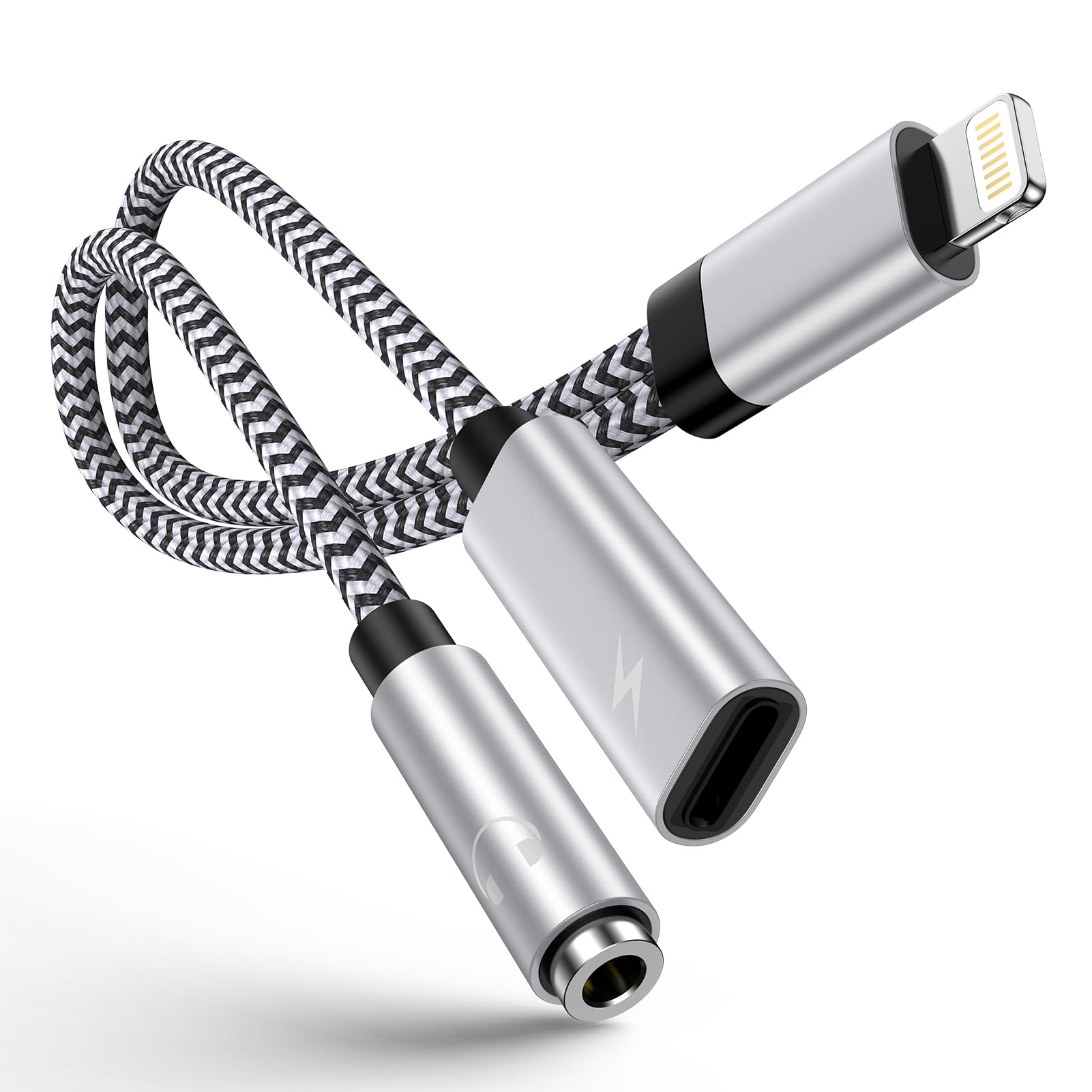 Ocbuo Lightning-3.5MM変換アダプター 2in1ライトニングイヤホン変換 急速充電同時音楽 iPhone変換アダプタ イヤホンジャック Lightning-3.5mmイヤホン変換ケーブル MFi認証 イヤホン・ヘッドホンアダプター ライトニング 3.5mmオーディオイヤホンジャック二股ケーブル aux変換アダプタ iPhone14/13/12/11/SE/XS/XR対応