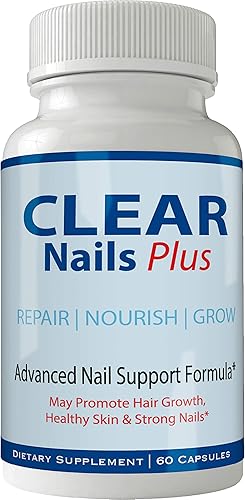Clear Nails Plus Pills Suplemento Vitaminas y minerales avanzados únicos para el crecimiento del cabello con biotina Sin gluten 60 cápsulas