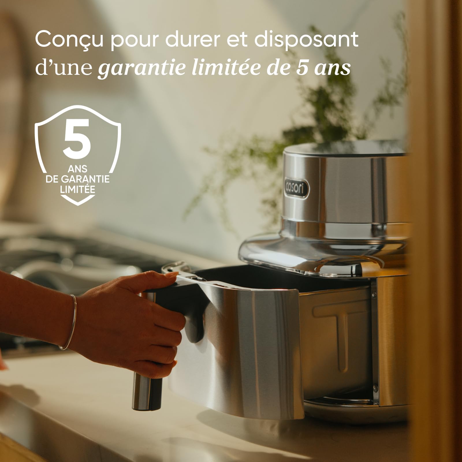 COSORI ICONIC Airfryer, 96% acier inoxydable, revêtement céramique sans PFAS ni BPA, Air fryer 7-en-1, jusqu’à 61% d’économie d’énergie, 50+ recettes, compatible lave-vaisselle, capacité 6,2 L