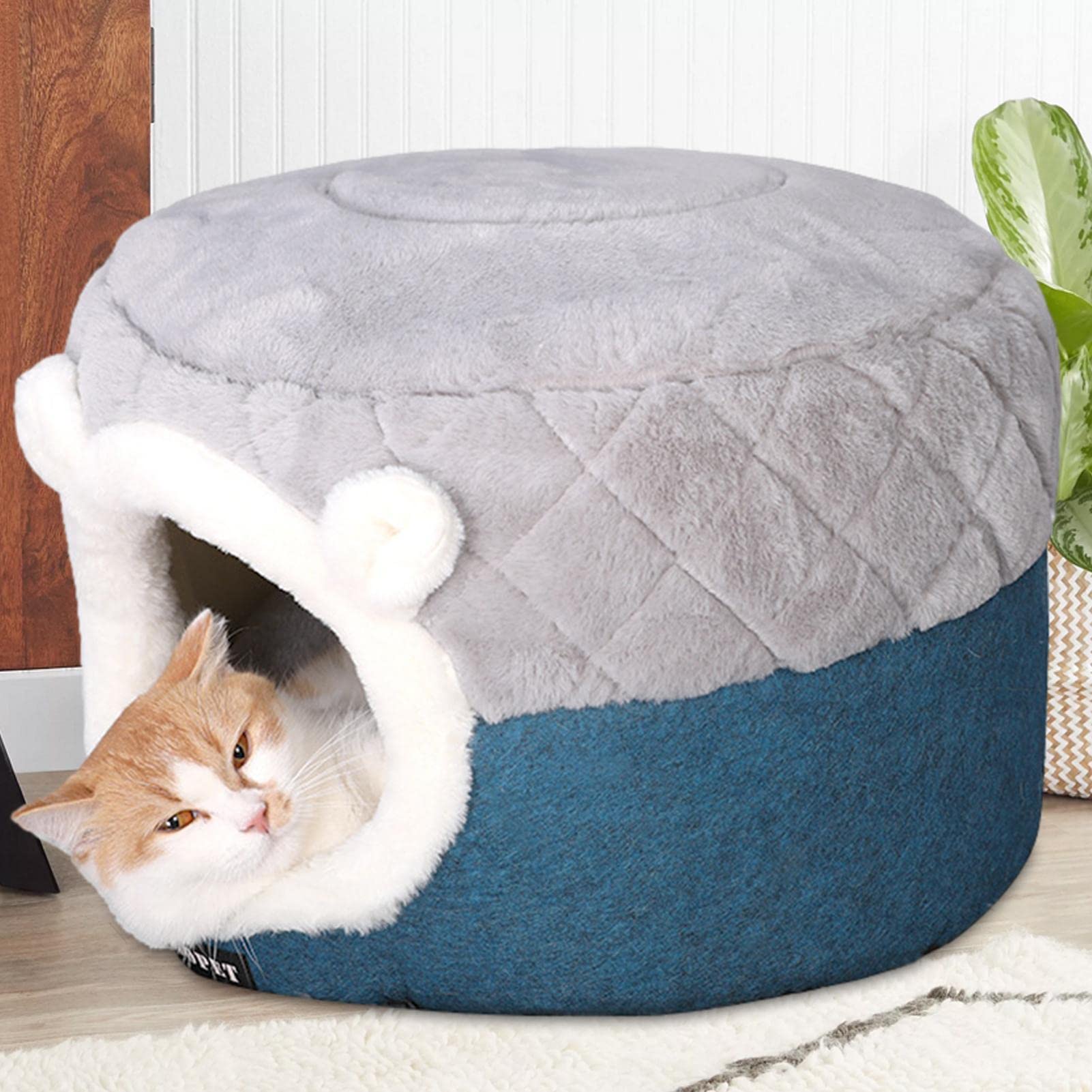 2-in-1 Haustierbett Mit Sternmuster – Als Haus Oder Sofa Nutzbar, Kuschelig & Rutschfest (S/M/L)