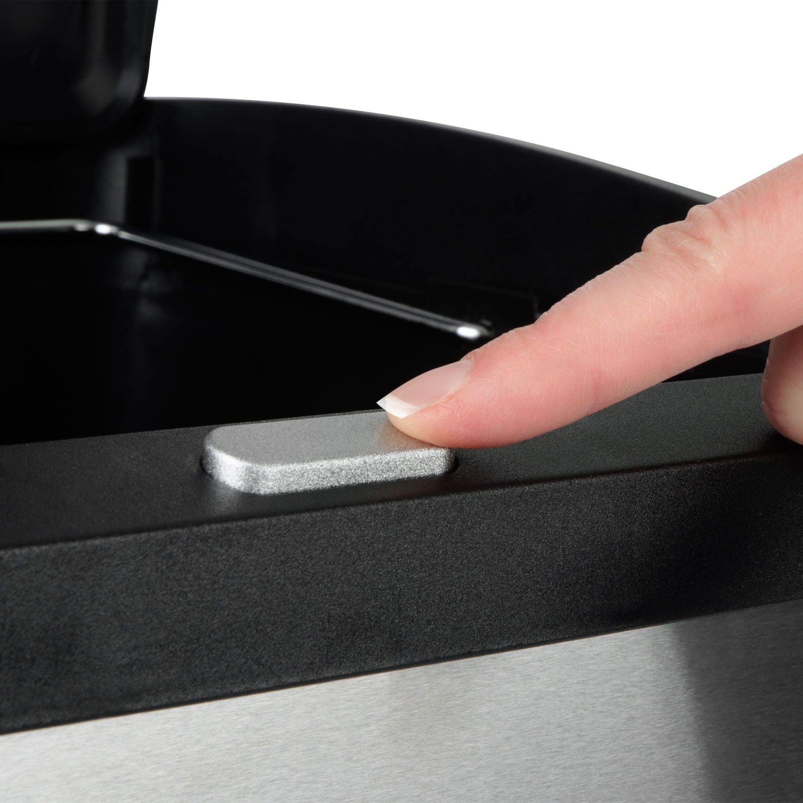 KARAT Pattumiera con 3 scomparti, 2 x 8 litri + 1 x 16 litri, secchio interno rimovibile con manico, apertura a pedale, sistema di raccolta differenziata, pattumiera per ufficio e cucina (James)