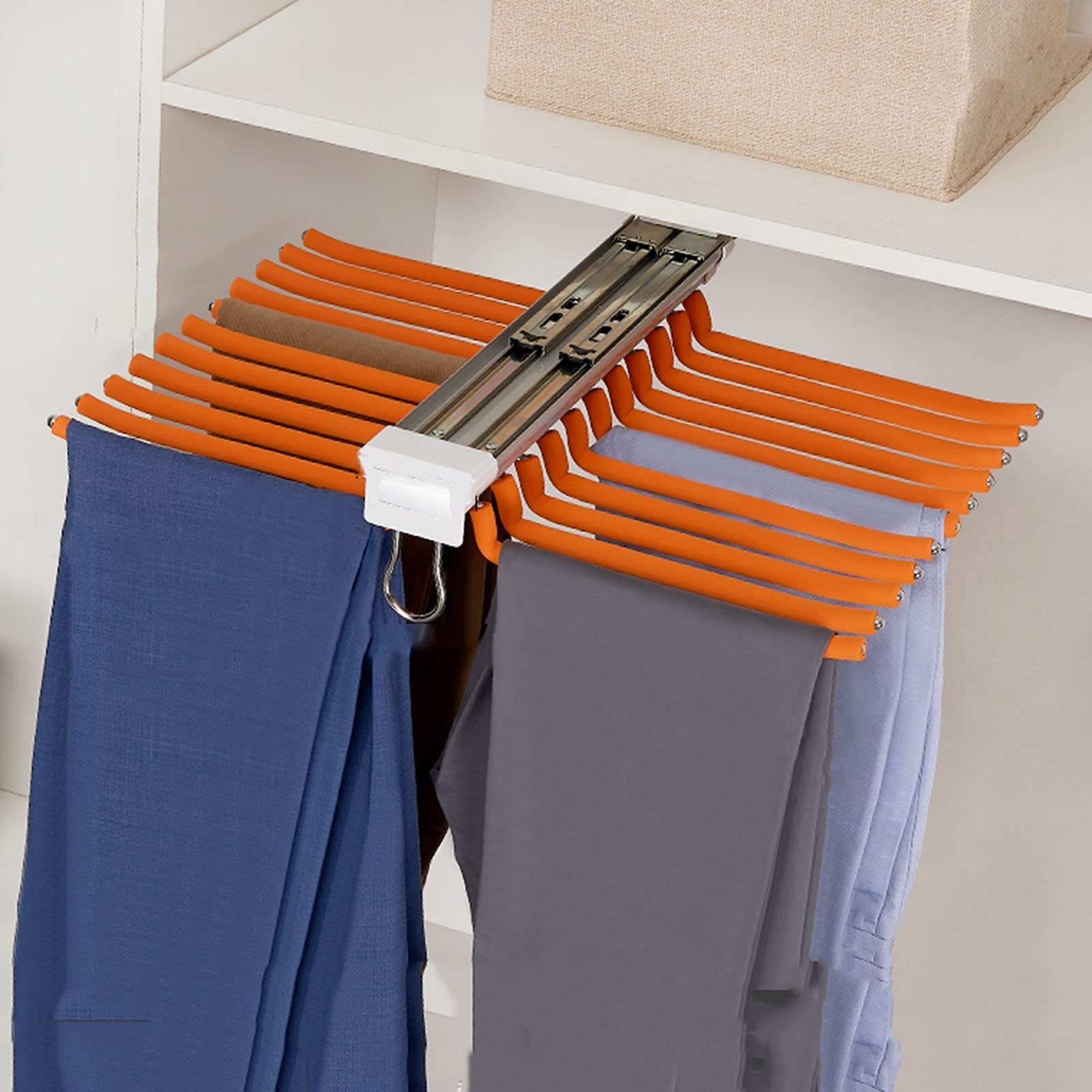Gain de place placard : cintre coulissant 22 pantalons télescopique couleur A