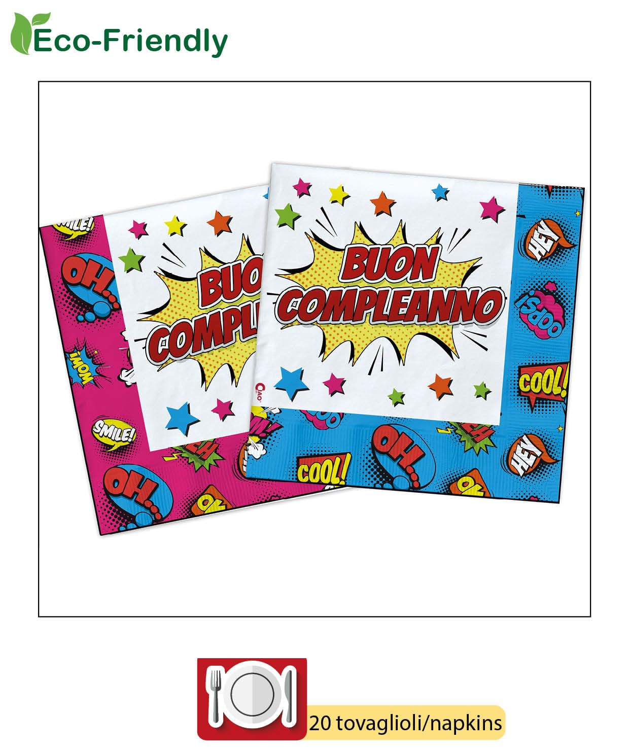 Ciao Kit Party Tavola Buon Compleanno Comics per 8 persone (44 pezzi
