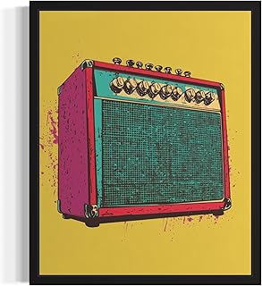 Guitar Amplifier Pop Art Print Poster, Vintage Retro Wall Art Decor Paintings Classic Artwork for Bedroom Living Room Decorations. Gallery 14B (Guitar Amplifier, 11 x 14 inches, Unframed)