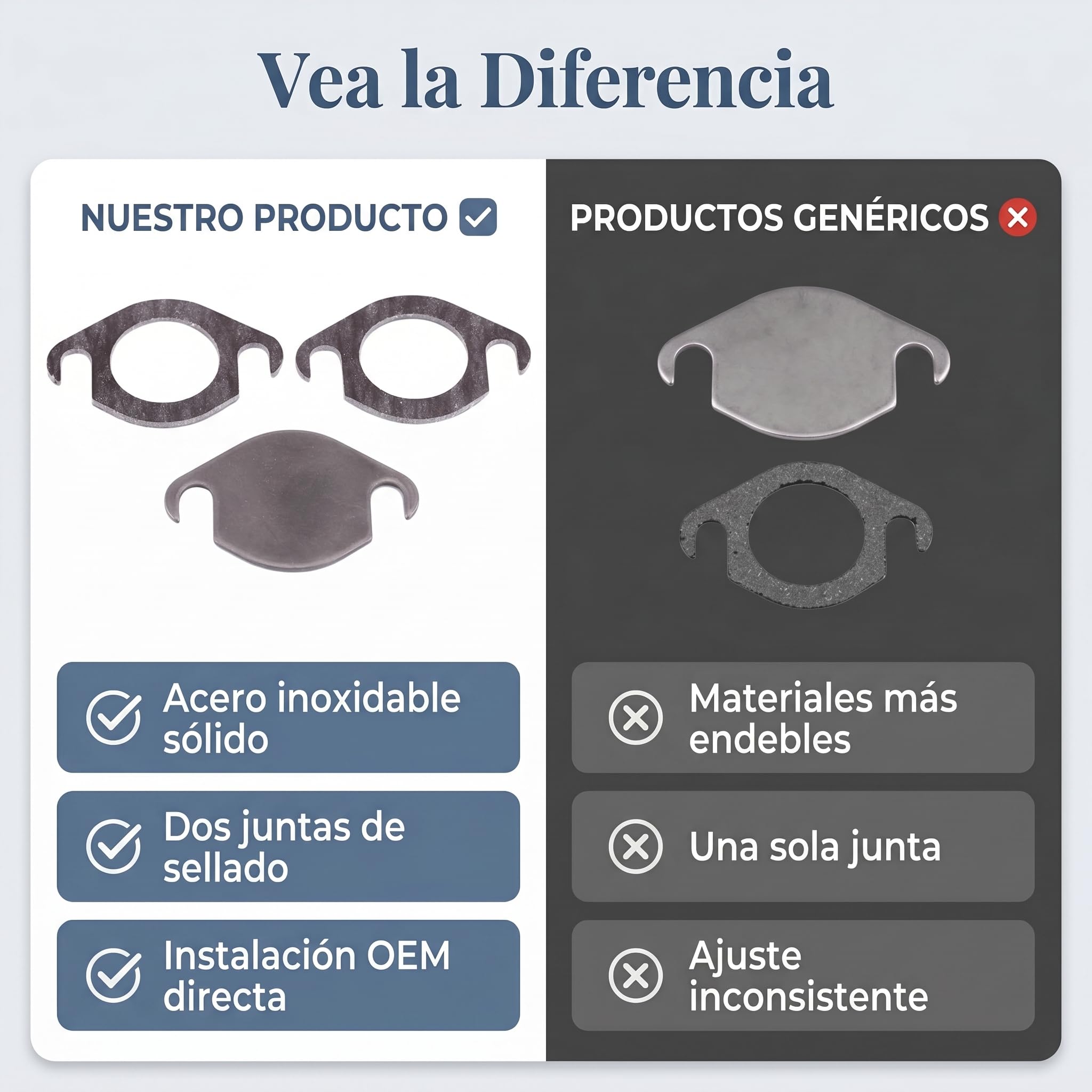 Qiilu - Kit de placa de obturación de válvula EGR con junta