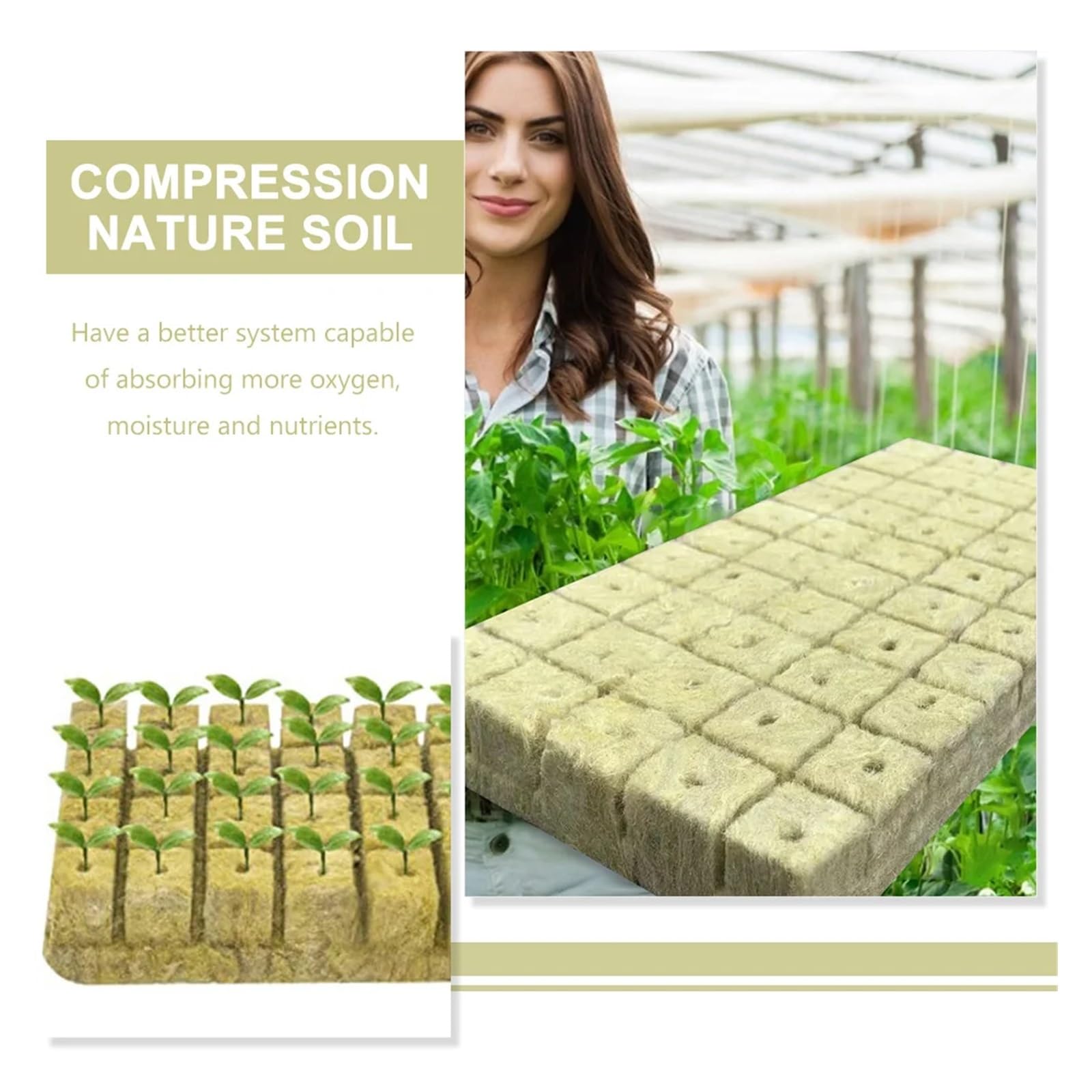 Kostki do uprawy roślin z wełny， 100 sztuk Grow Cube Stone Wool Starters Stonewool Starter Cubes Bloki odżywcze(4x2.5cm)