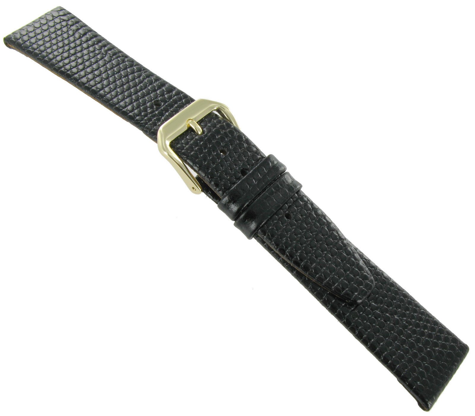 14mm Kreisler Black Lizard Grain Genuine Leather Ladies Watch Band Regular