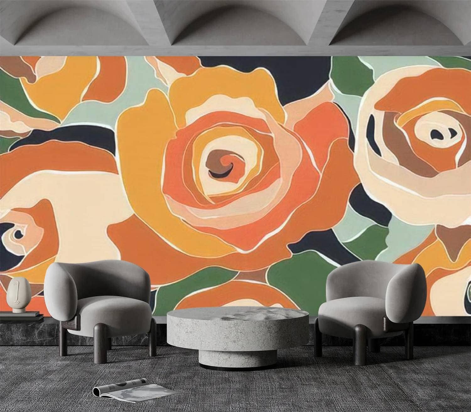 Vintage Artistic seamless with abstract flowers Creative collage