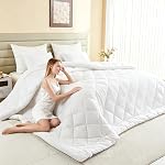 128x120 Surdimensionné King Comforter, extra grand King Size Comforter Surdimensionnée, toute la saison Soft Léger Quilt Down Alternative Couette Insert avec 8 Onglets d'angle(120x128, Gris)